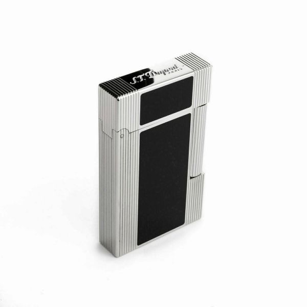 ST DUPONT LINE 2 PALLADIUM AND BLACK LACQUER LIGHTER LIMITED