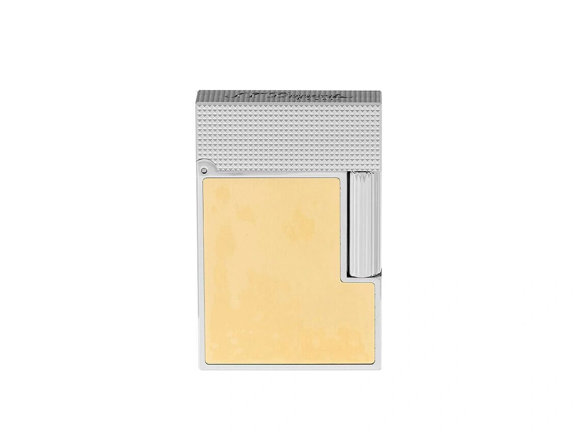 ST DUPONT LIGNE LINE 2 SMALL PERFECT PING DUO YELLOW WHITE GOLD LIGHTER  C18601