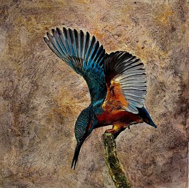 Eisvogel - Kingfisher / No. 2 der Serie
Machart: Mixedmedia
Masse: Leinwand 40x 40cm
Fr. 400.-
ARTre