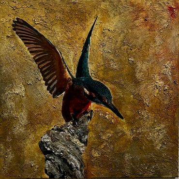 Eisvogel - Kingfisher / No. 3 der Serie
Machart: Mixedmedia
Masse: Leinwand 40x 40cm
Fr. 400.-
ARTre