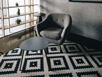 Black and white rug