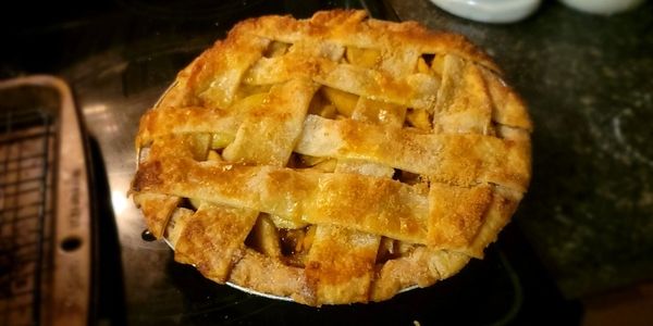Homemade Apple Pie made with homemade baked apples