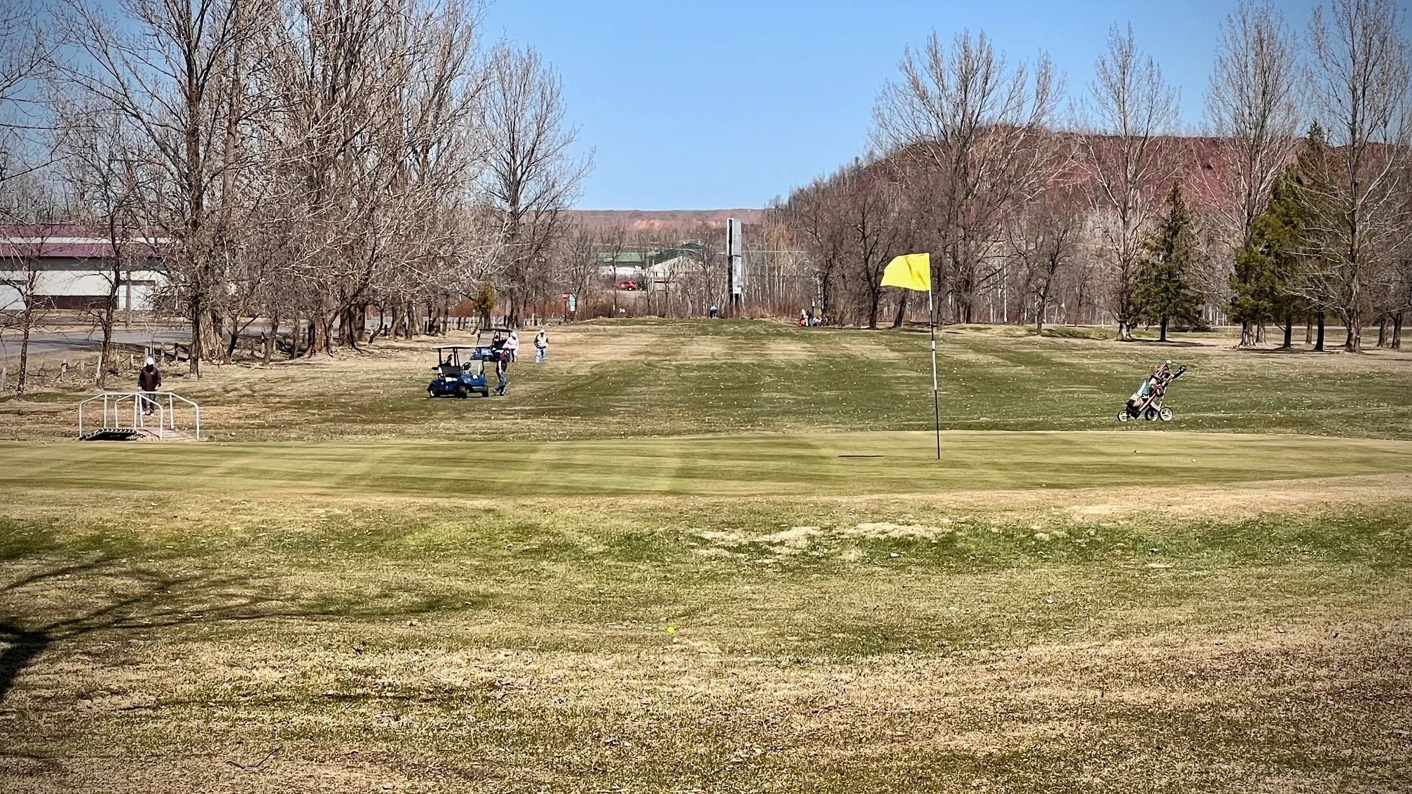 Golfers playing fall golf at the Hibbing Municipal Golf Course
