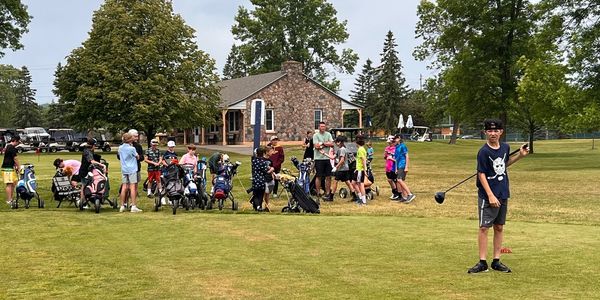 Junior Golfers waiting to Tee off at the Hibbing Municipal golf course