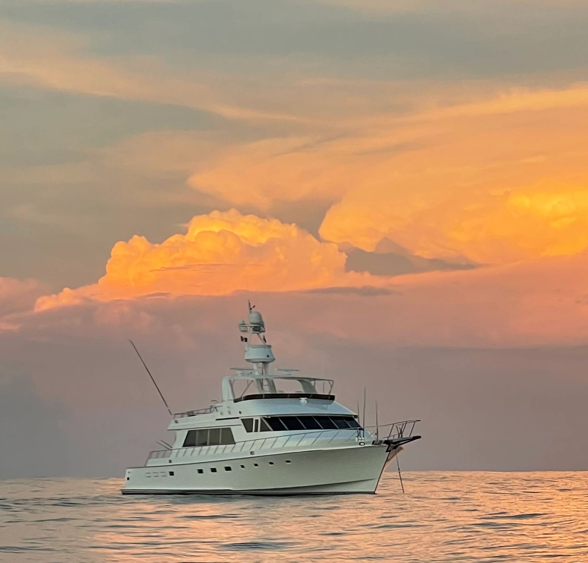 Luxury yacht "Legend" on anchor. 