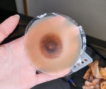 Practice 3D Areola tattoo on silicone nipple cover
