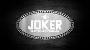 Joker logo in monochrome style with Black background