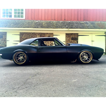Side view of a black color car