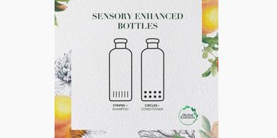 The designs of the Herbal Essences tactile symbols