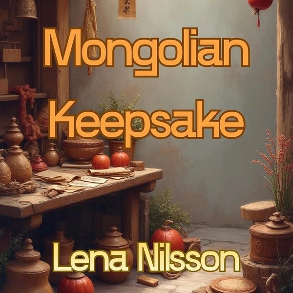 old Mongolian market stall with keepsakes, wooden boxes, bowls