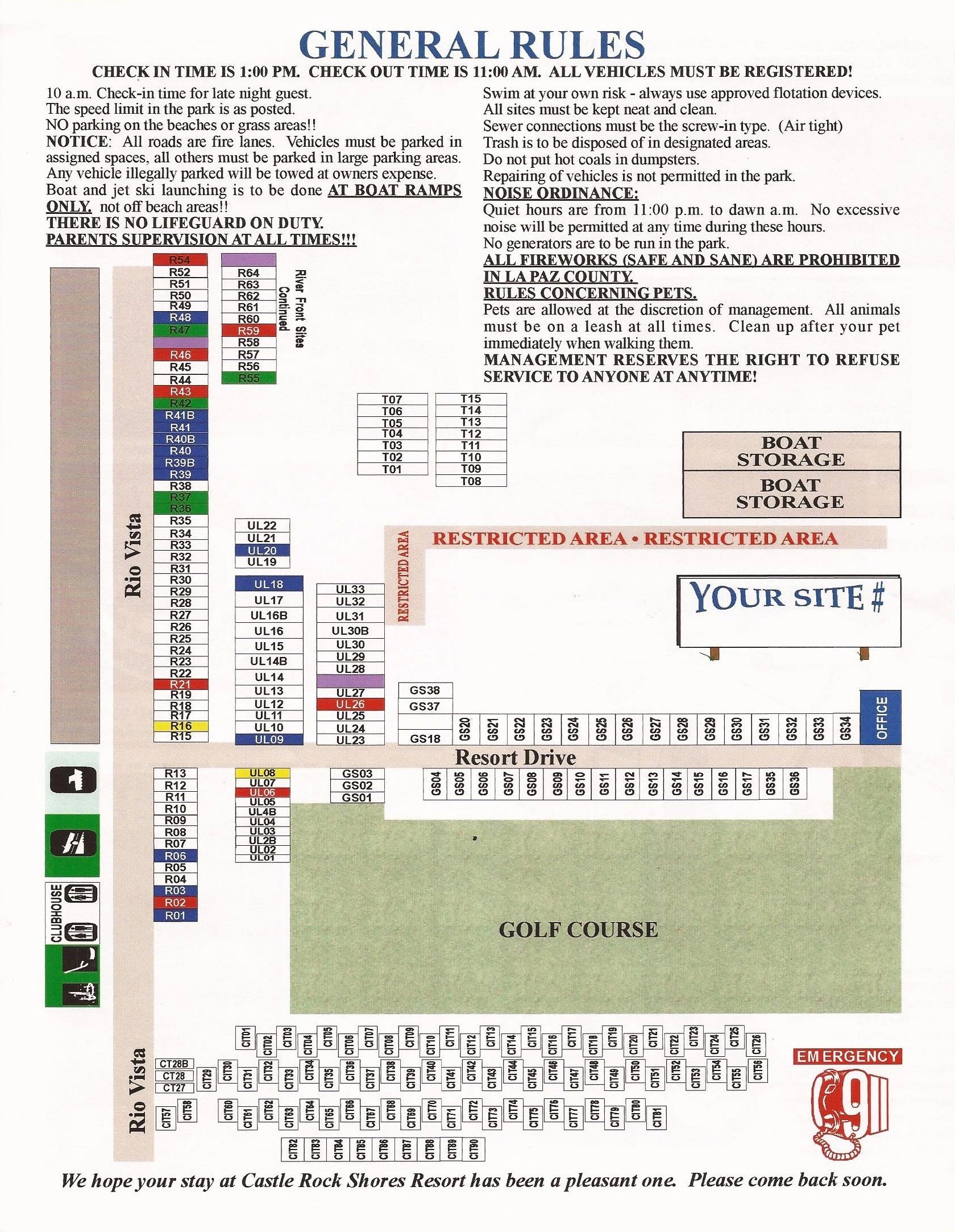 Park Map with site layout