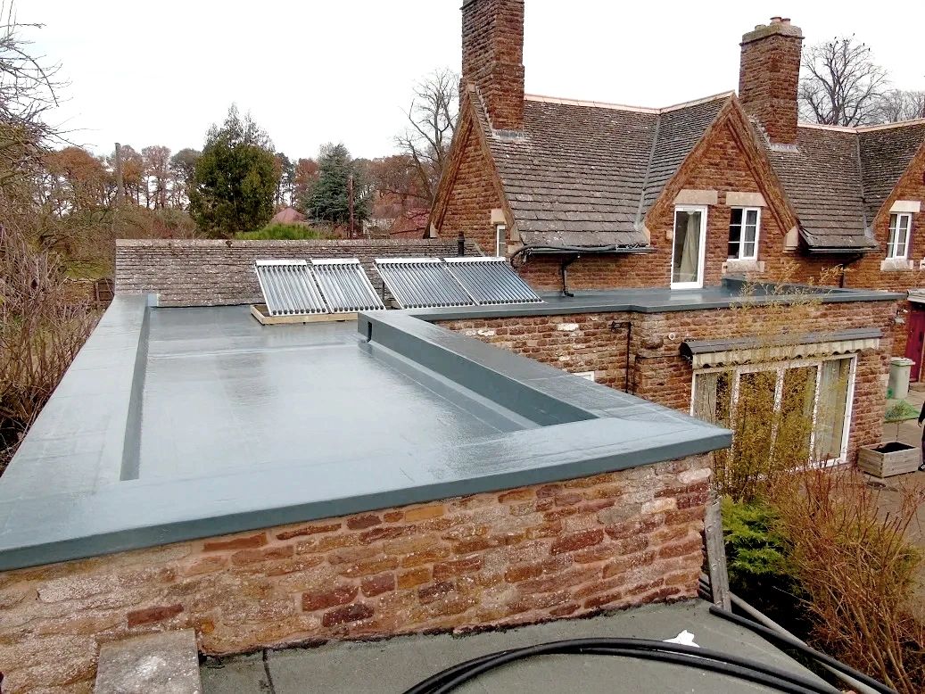 Leaking felt flat roof replaced with an Evoseal GRP roofing system