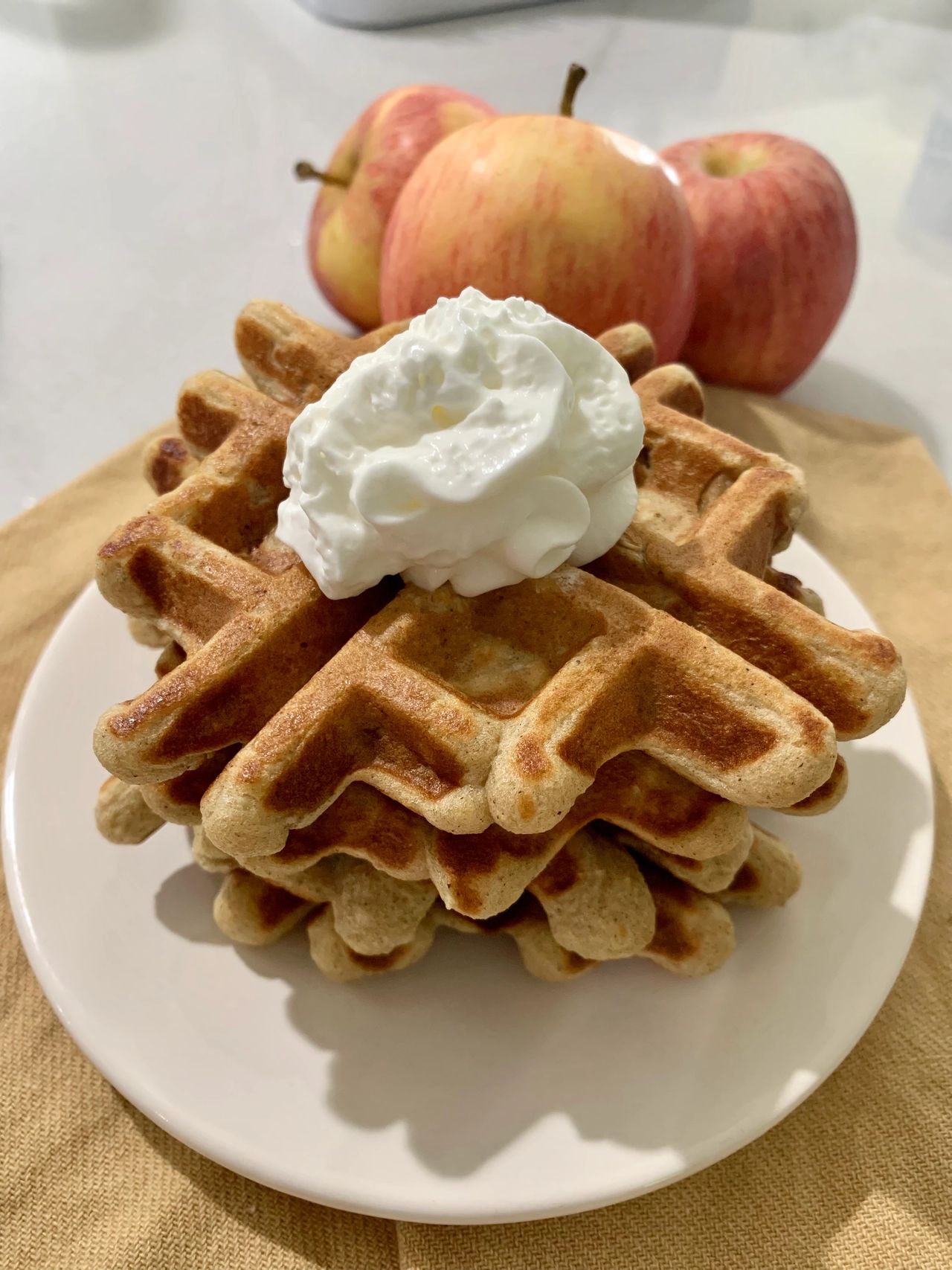 Apple Cinnamon Protein Waffles