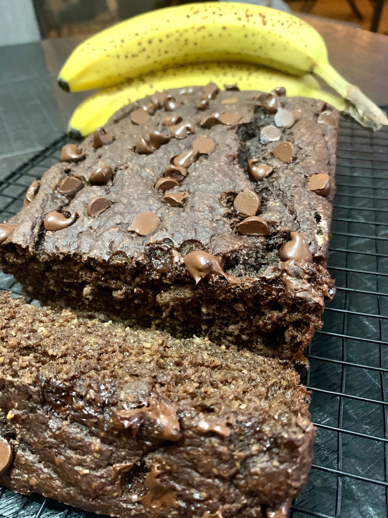 Skinny Double Chocolate Chip Banana Bread 