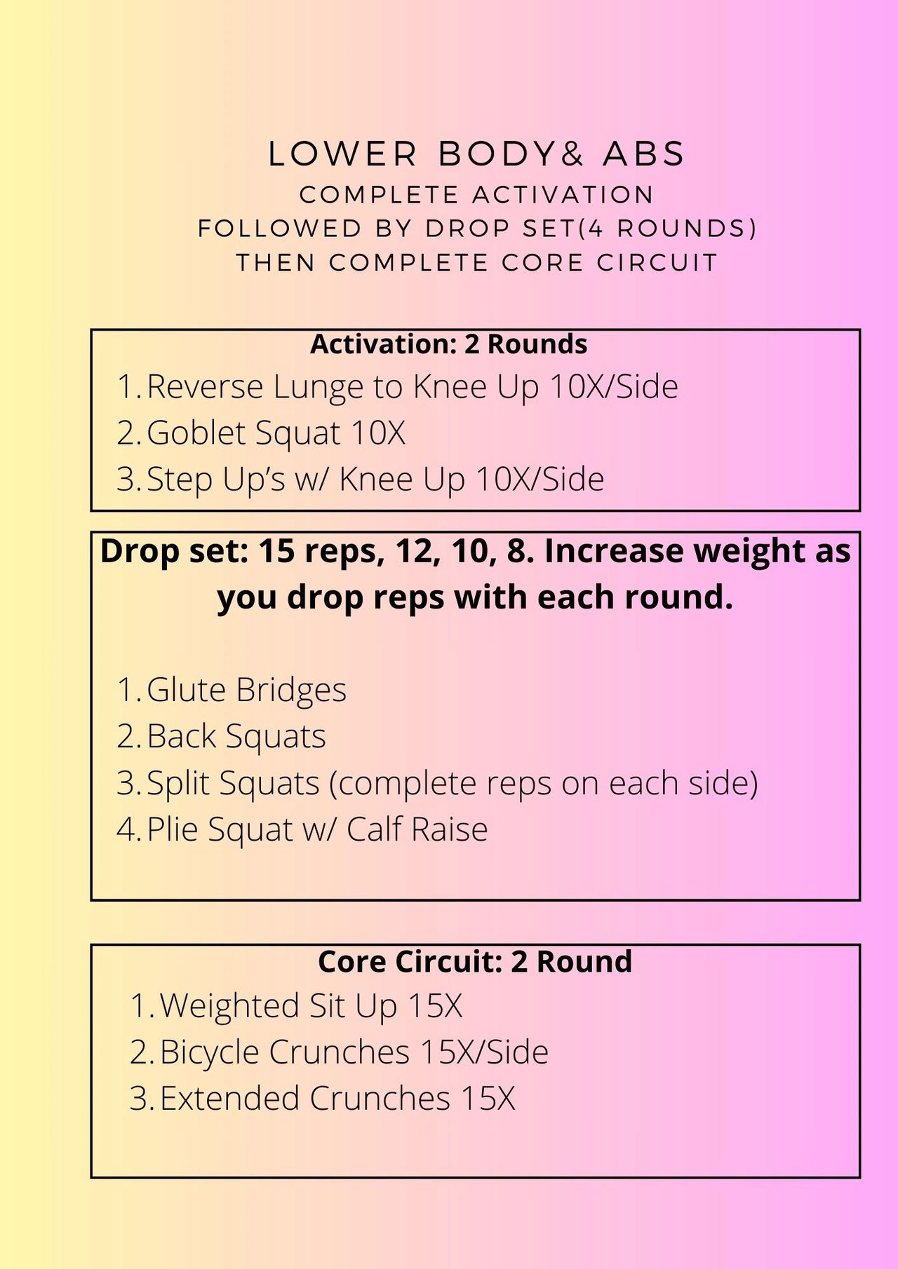 Lower Body & Abs