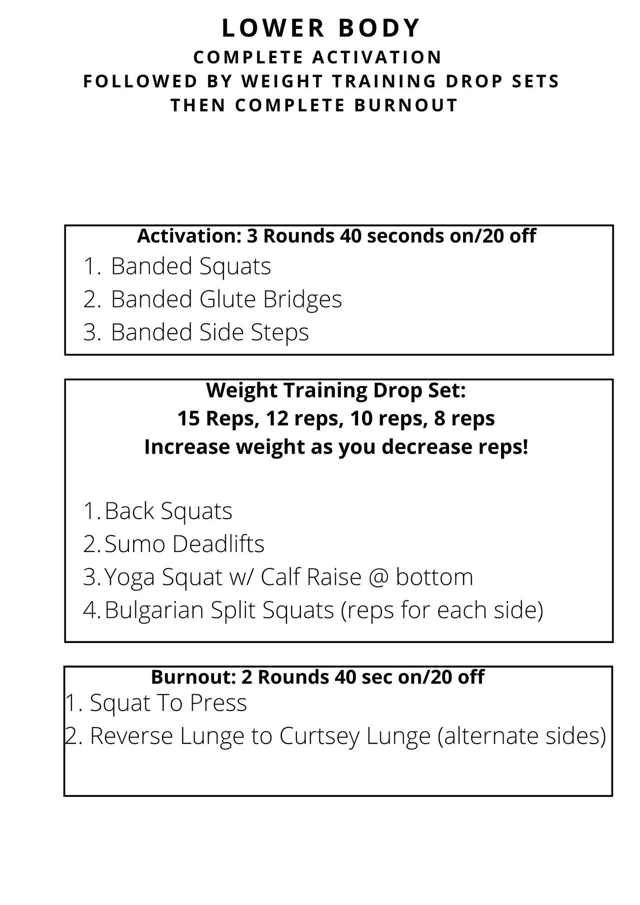Lower Body Drop Set Workout