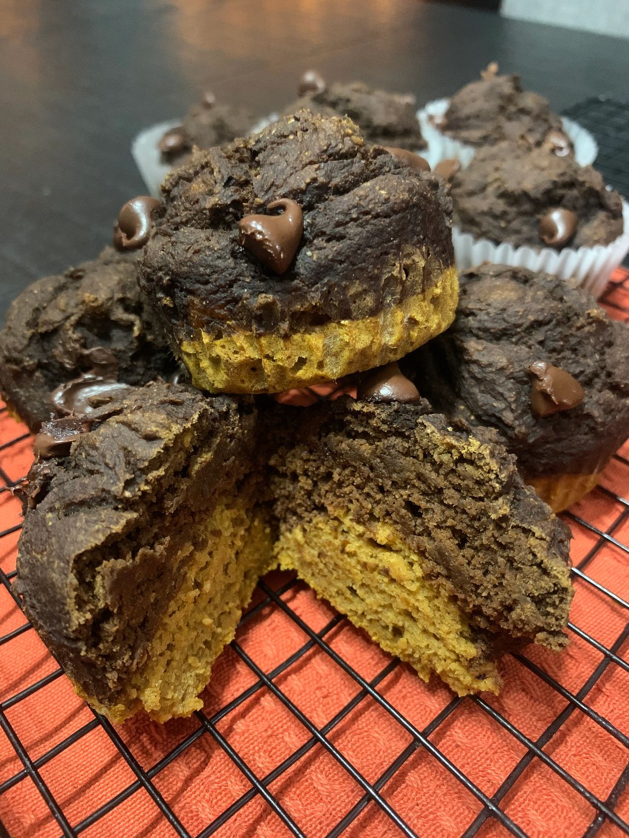 Pumpkin Marble Muffins 