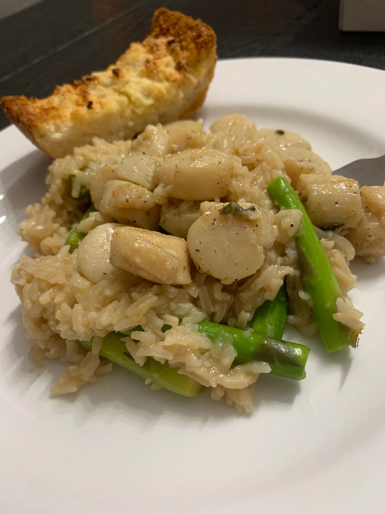 Sea Scallops and Instant Pot Asparagus Risotto