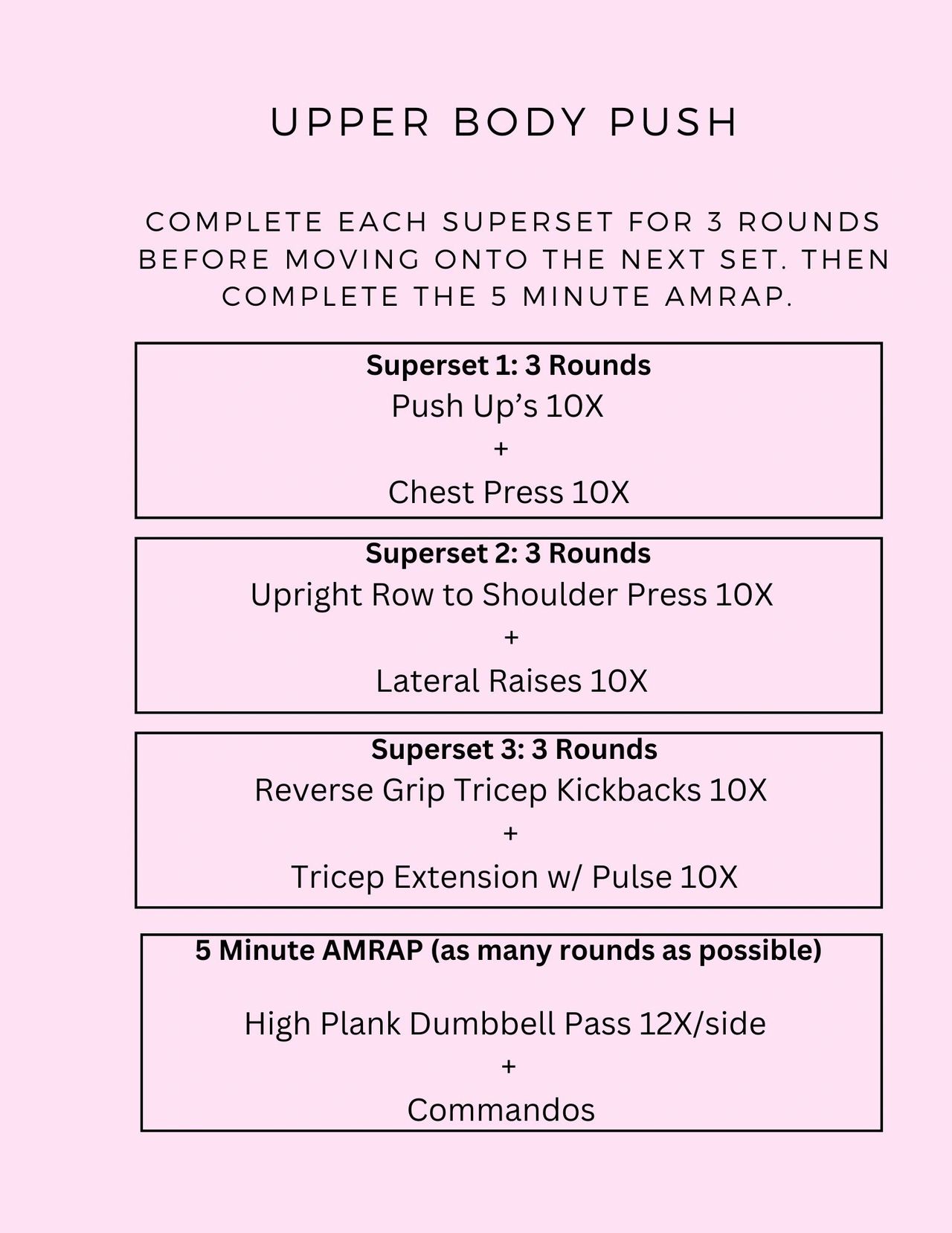 Upper Body Push Home Workout 