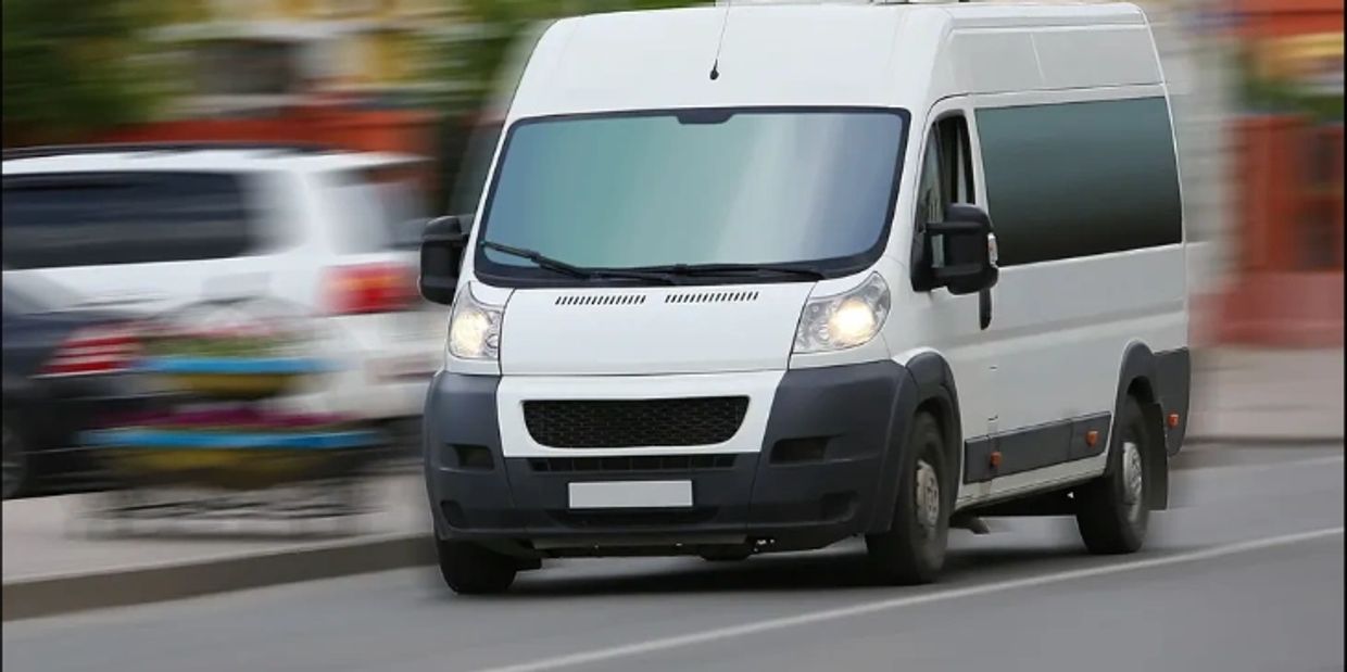 White van speeding towards delivery zone