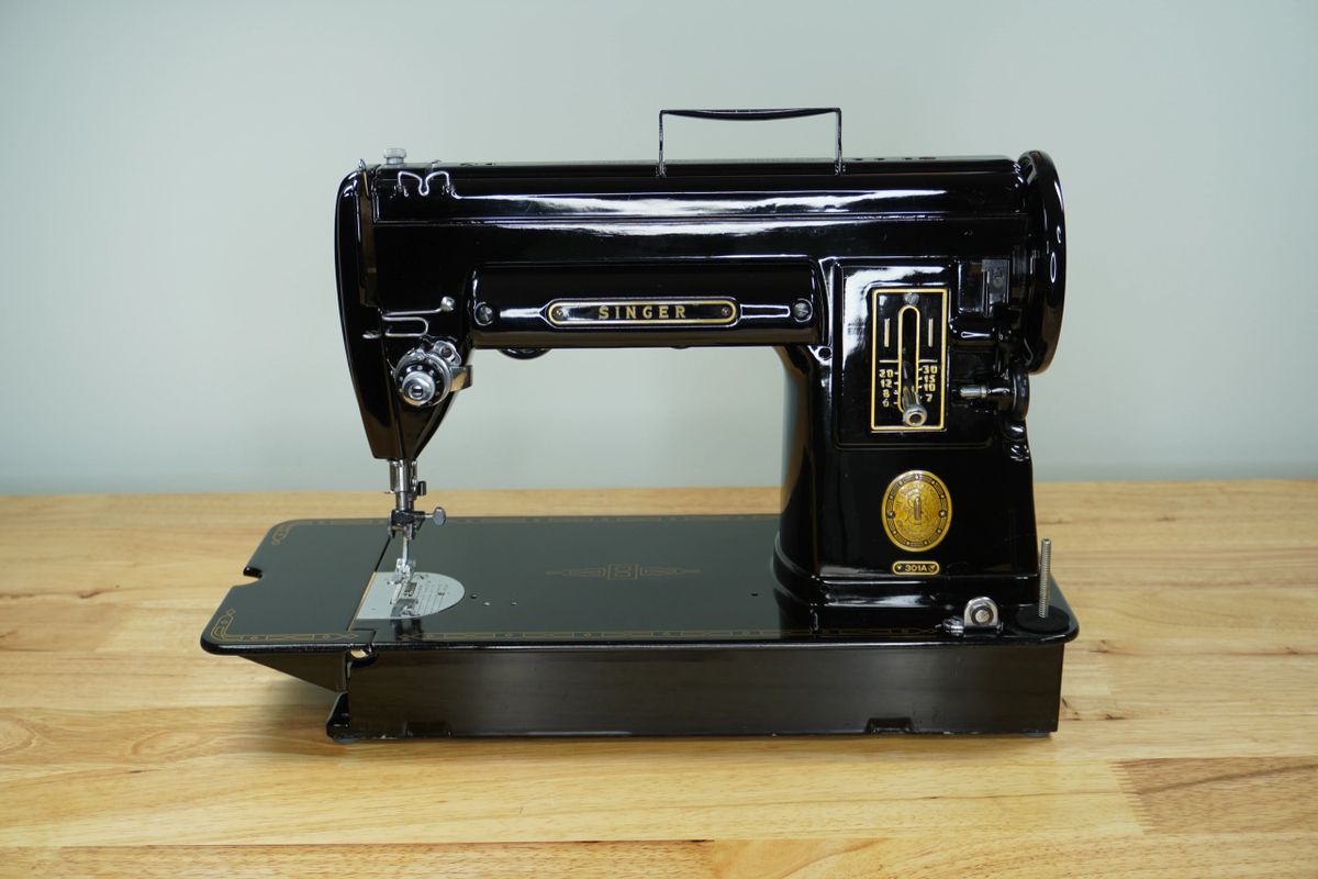 SOLD Stunning! Fully Restored Black Singer 301A Sewing Machine