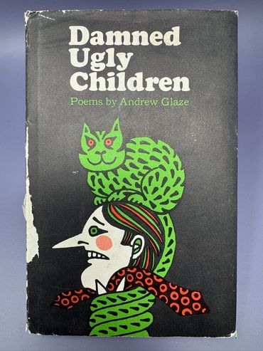Book cover titled 'Damned Ugly Children' with an illustration of a figure with green swirling hair