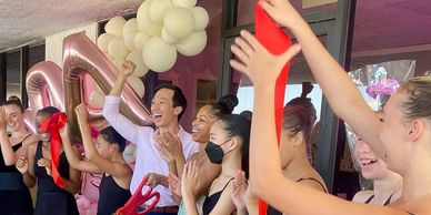 A ribbon cutting of a local business in Los Alamitos.
