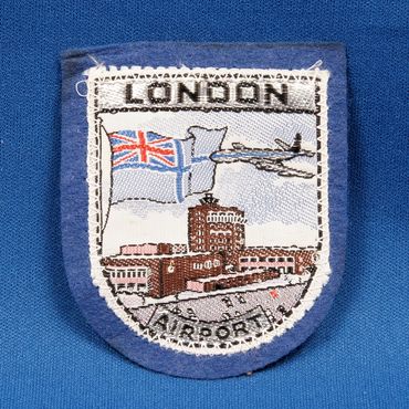 London Airport Patch Blue Silver Sampson's Souvenir Badges
