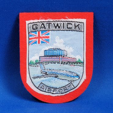 Gatwick Airport Patch Red Silver Sampson's Souvenir Badges
