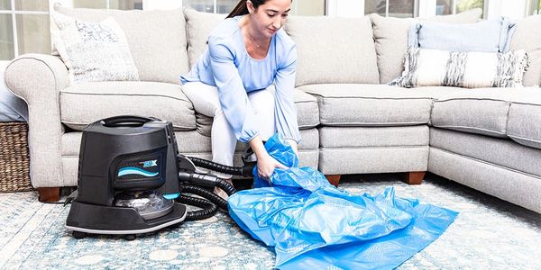 Cleaning Cushions and Pillows using Rainbow Vacuum Cleaner. Rainbow SRX.