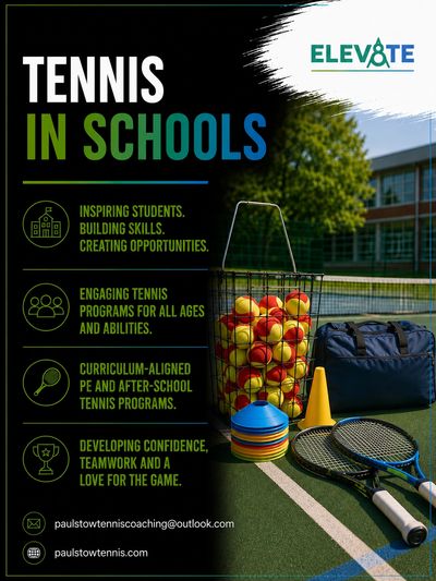 Tennis in schools program promoting skill-building and teamwork.