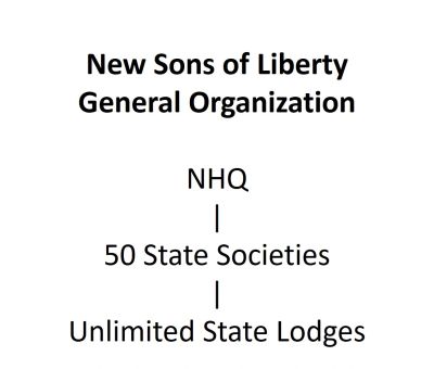 Organizational hierarchy chart of New Sons of Liberty.