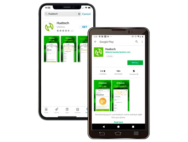 Download the Huebsch App - Mary’s LaundroMart