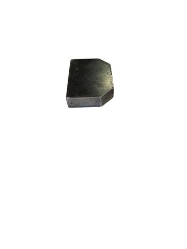 Small black irregular-shaped object on a white background.