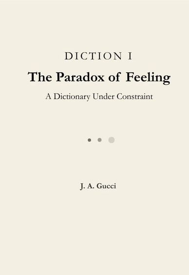 Book titled 'The Paradox of Feeling' by J. A. Gucci.