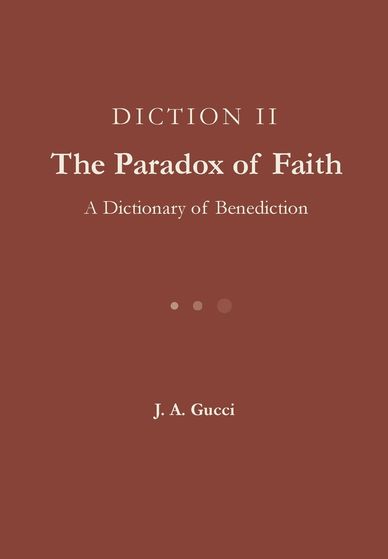 Book cover of 'The Paradox of Faith' by J. A. Gucci, featuring a minimalist design with white text on a brown background.