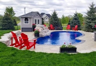 Fiberglass Pool installation in Bradford, on 