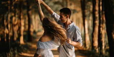 Couple dancing for fun