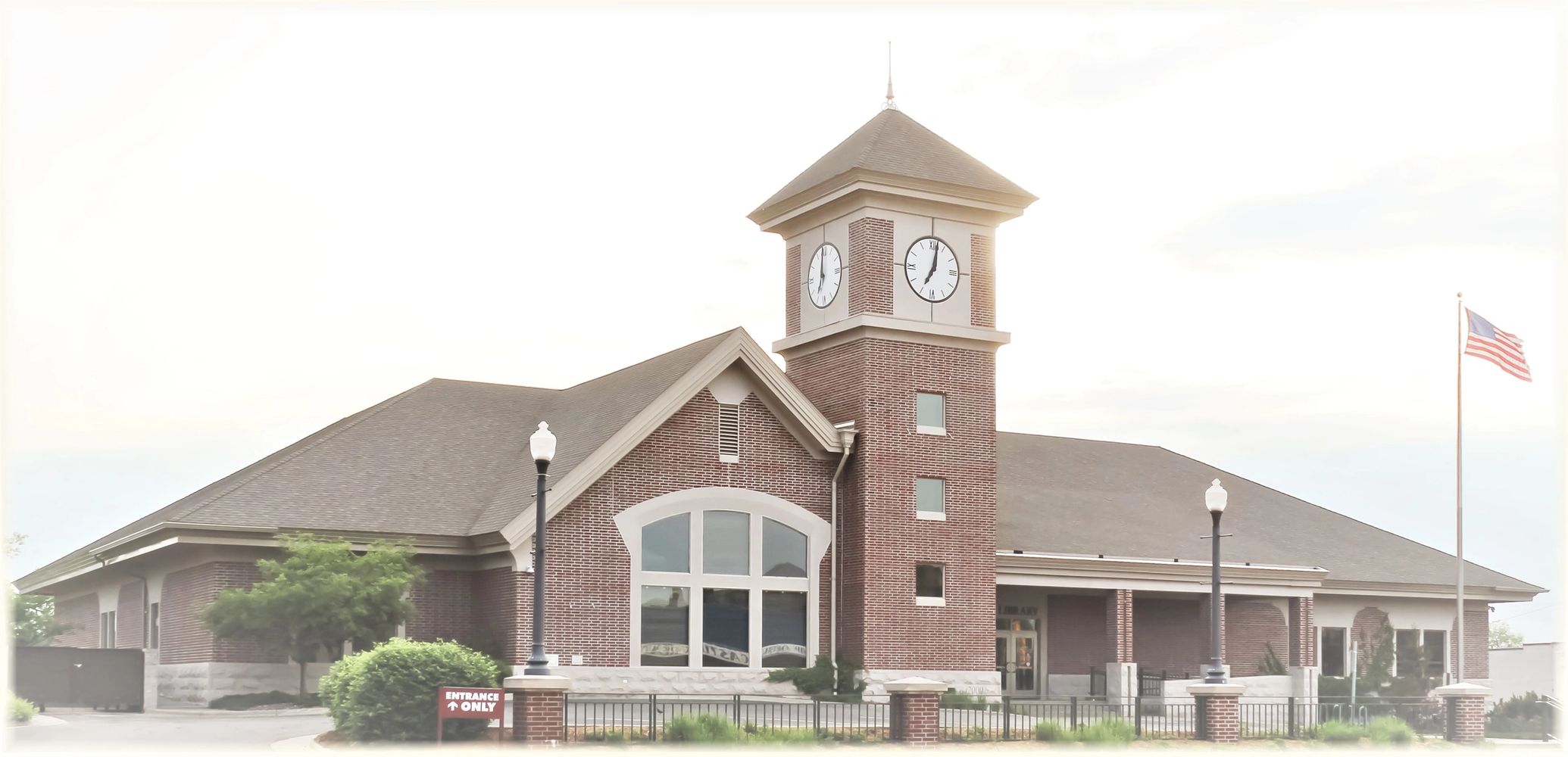 Front of Hatch Public Library in Mauston, Wisconsin