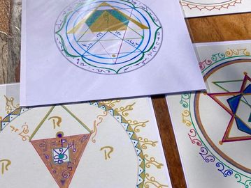 hand drawn yantras