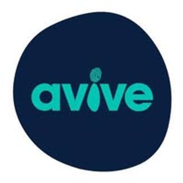 Logo of Avive with fingerprint design.
