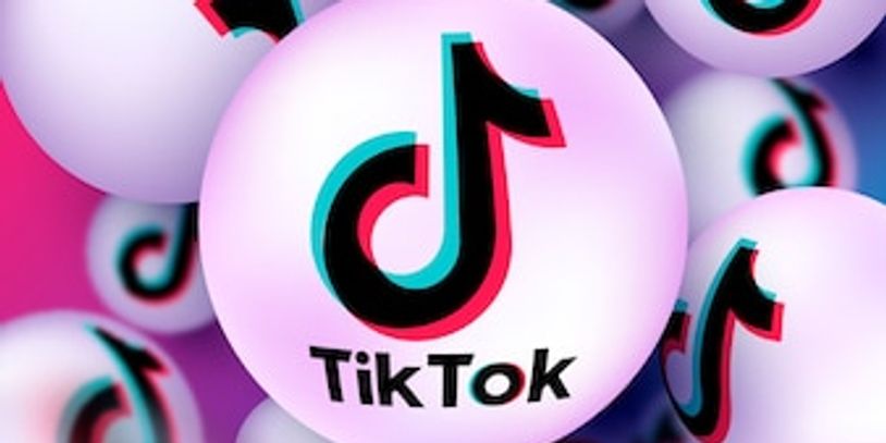 The TikTok logo on a round ball.