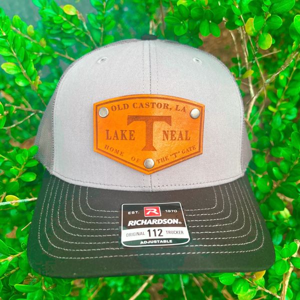 Custom Leather patch hat on a Richardson 112