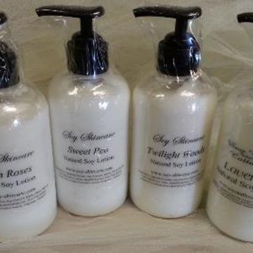 Soy Lotions on display