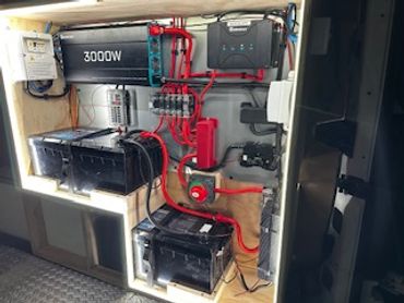 Electrical install in a campervan.