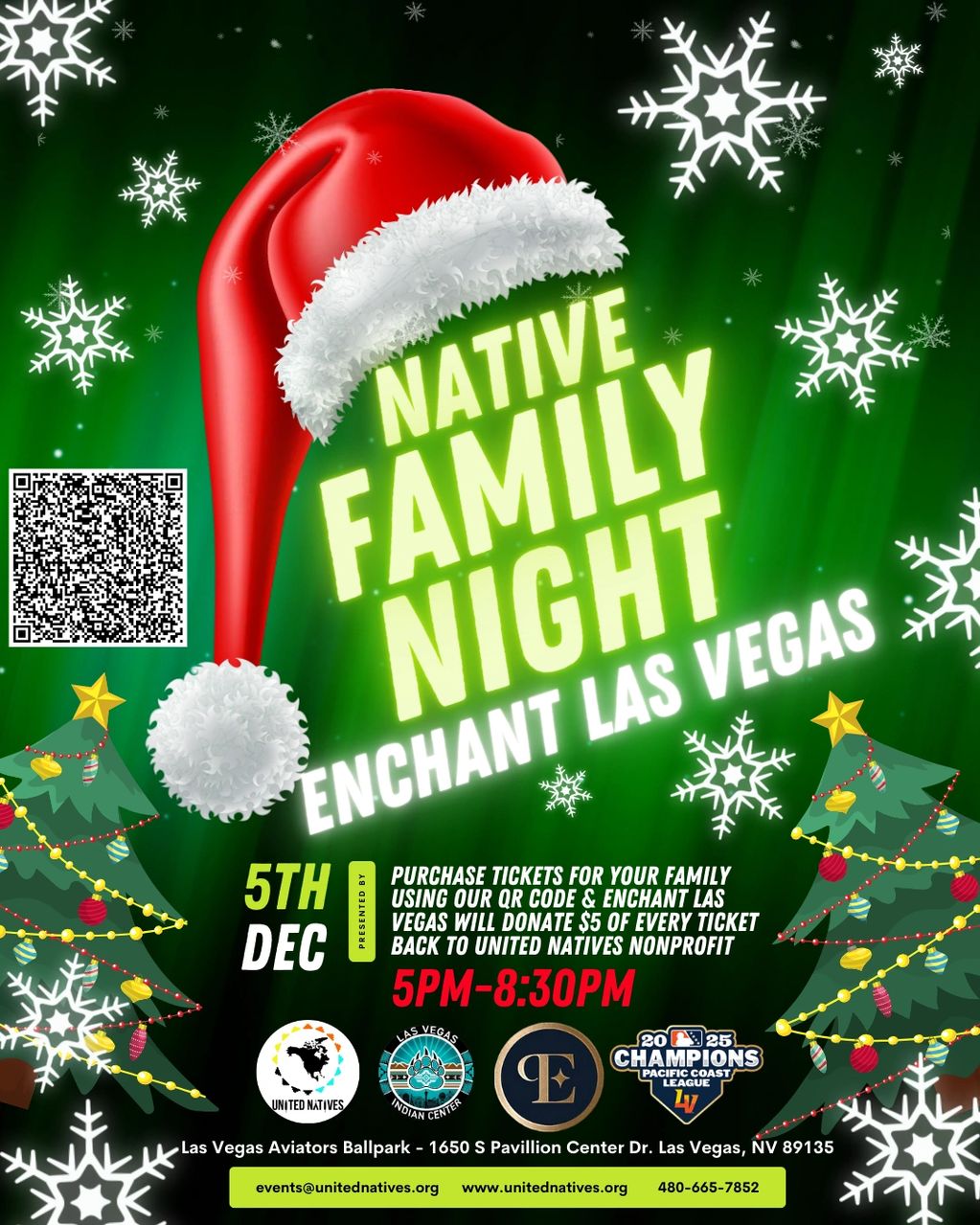 Holiday-themed Native Family Night event in Las Vegas on December 5th.