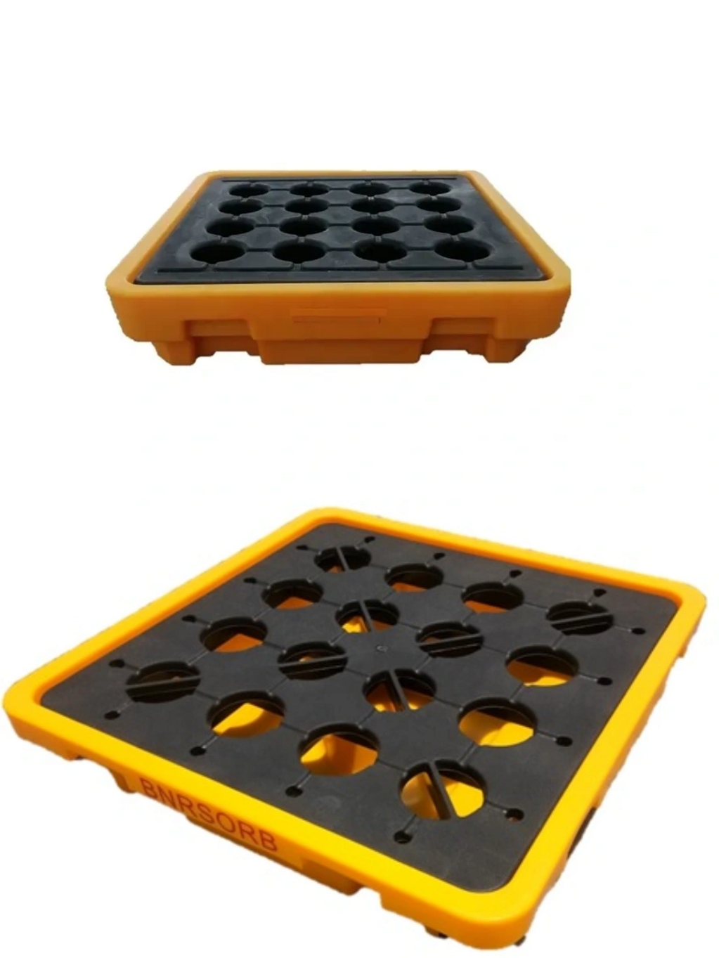 1 Drum Spill Deck
Fits 1 x 55G drum
Sump 43L
68cm x 68cm x 15cmH 
300 kg UDL
Drain plug