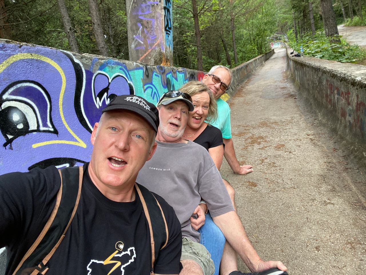On the bobsled track from the 1984 Winter Olympics in Sarajevo