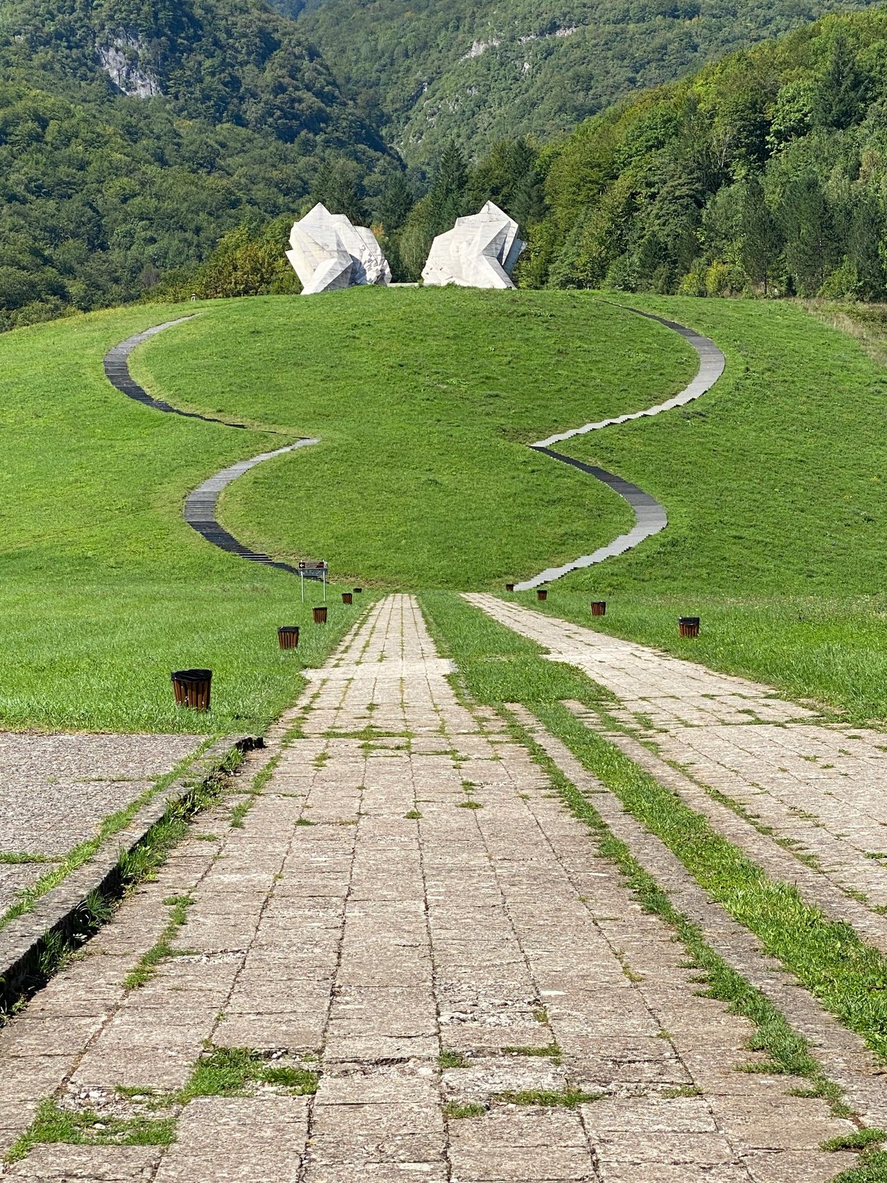 Roadside war memorial in Bosnia