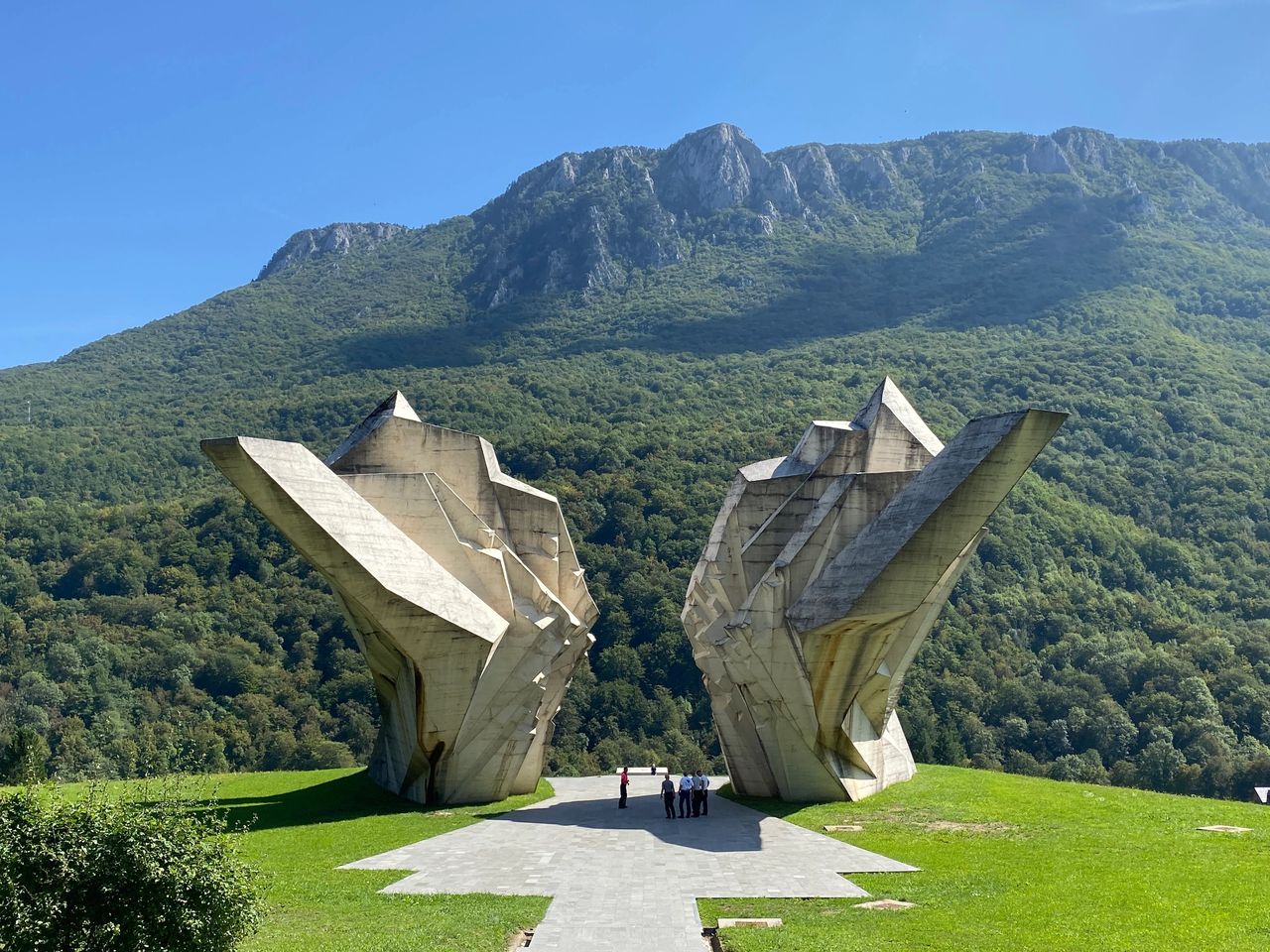 View of the memorial from top of the hill